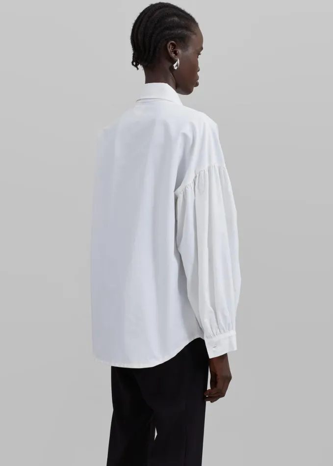 Clothing Women The Frankie Shop Klara Long Collar Shirt 8211 White