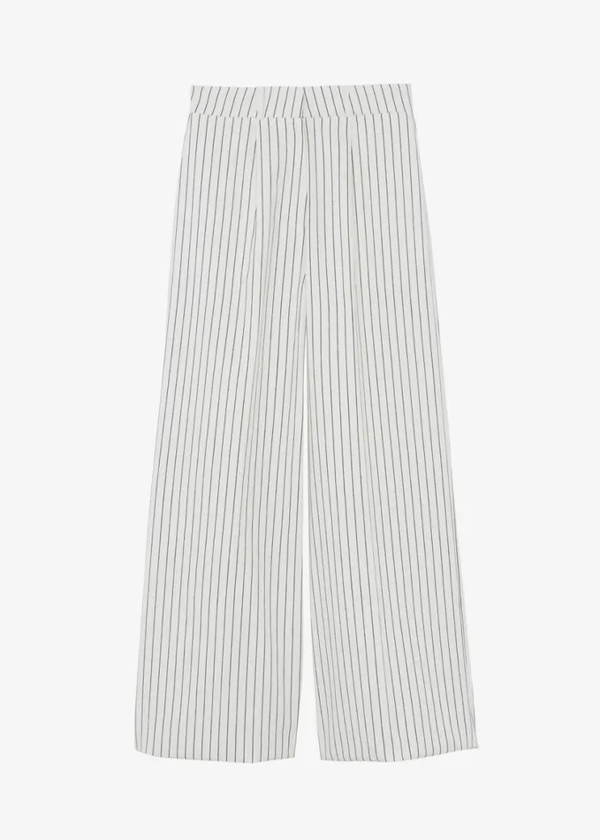 Clothing Women The Frankie Shop Landry Wide Leg Trousers 8211 WhiteBlack Stripe