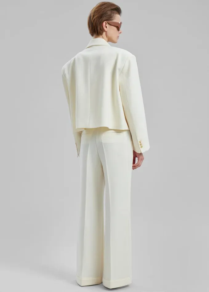 Clothing Women The Frankie Shop Layne Cropped Blazer 8211 Off White