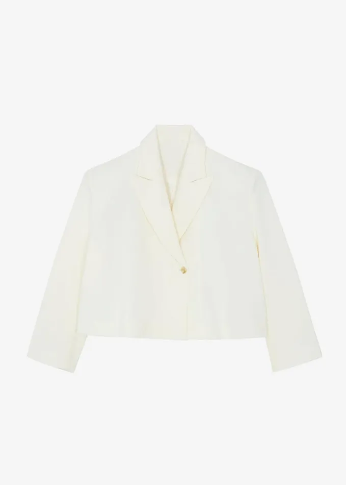 Clothing Women The Frankie Shop Layne Cropped Blazer 8211 Off White