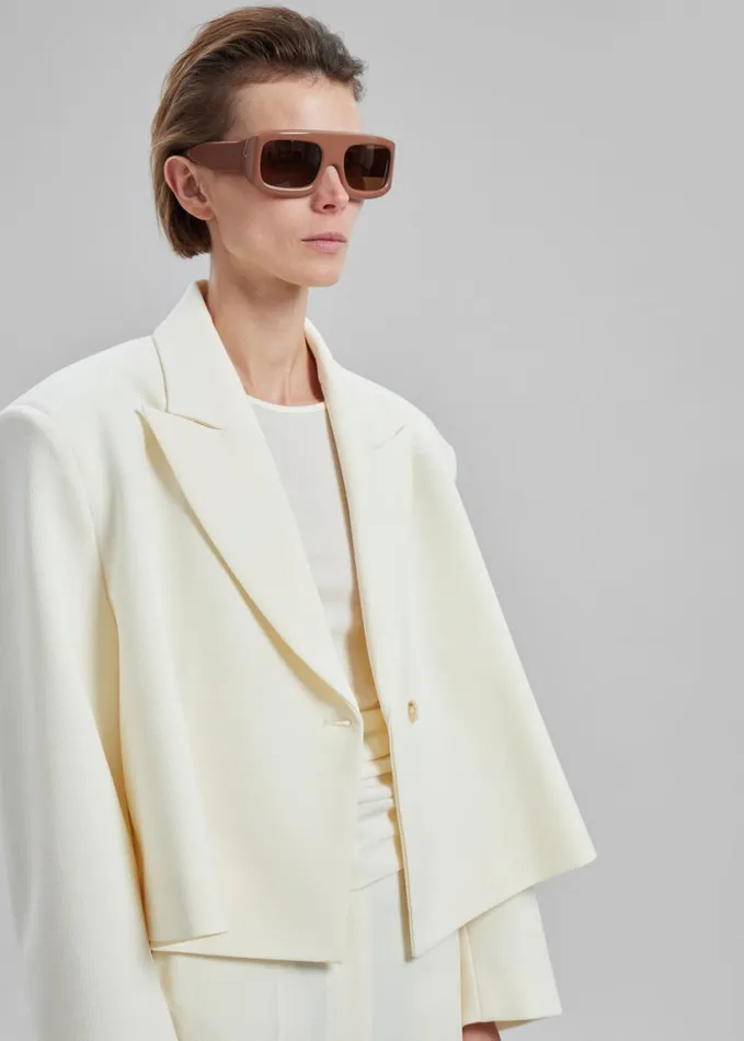 Clothing Women The Frankie Shop Layne Cropped Blazer 8211 Off White