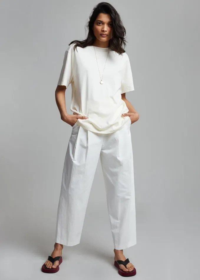 Clothing Women The Frankie Shop Lilou Simple Tee 8211 Beige