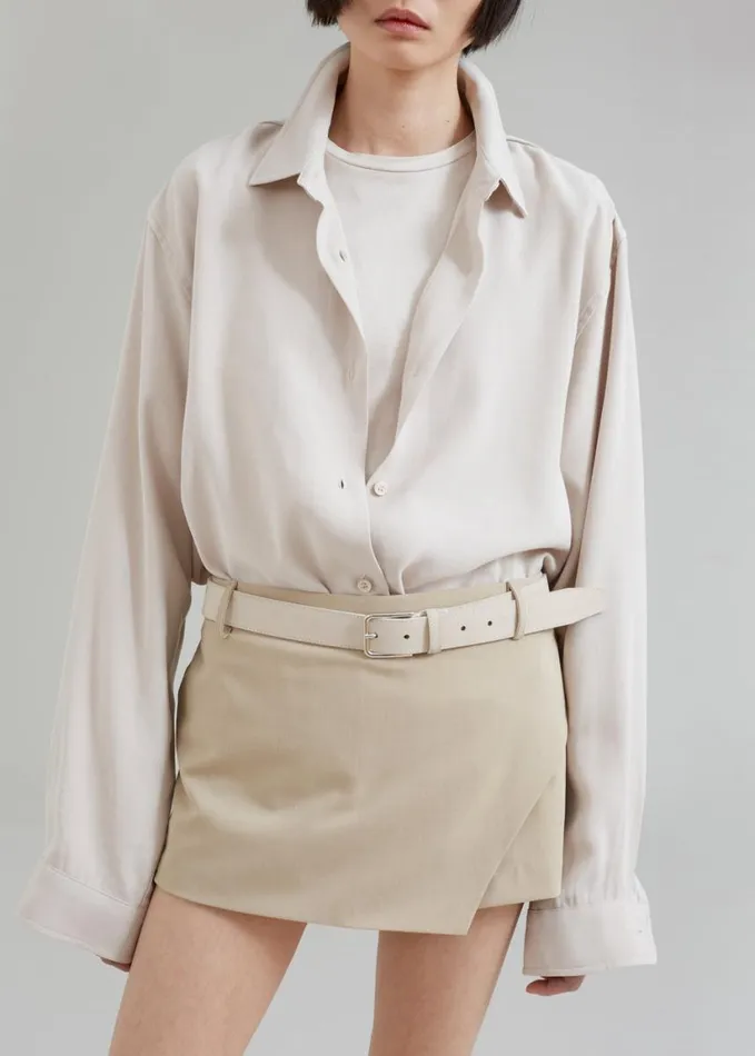 Clothing Women The Frankie Shop Lotta Fluid Shirt 8211 Beige