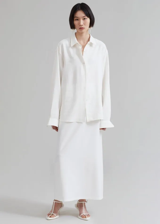 Clothing Women The Frankie Shop Lotta Fluid Shirt 8211 Off White