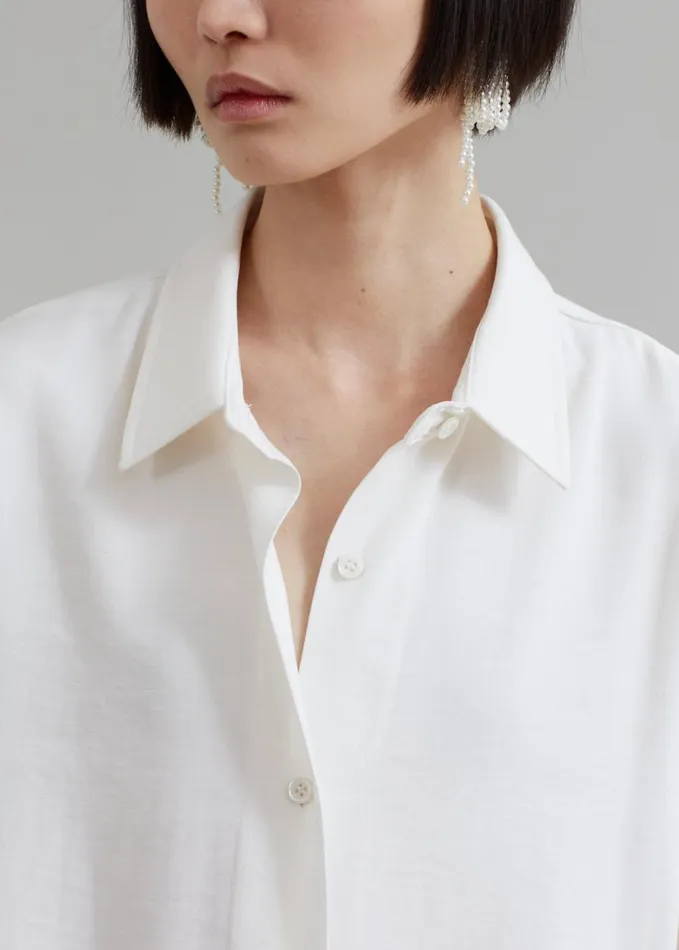 Clothing Women The Frankie Shop Lotta Fluid Shirt 8211 Off White