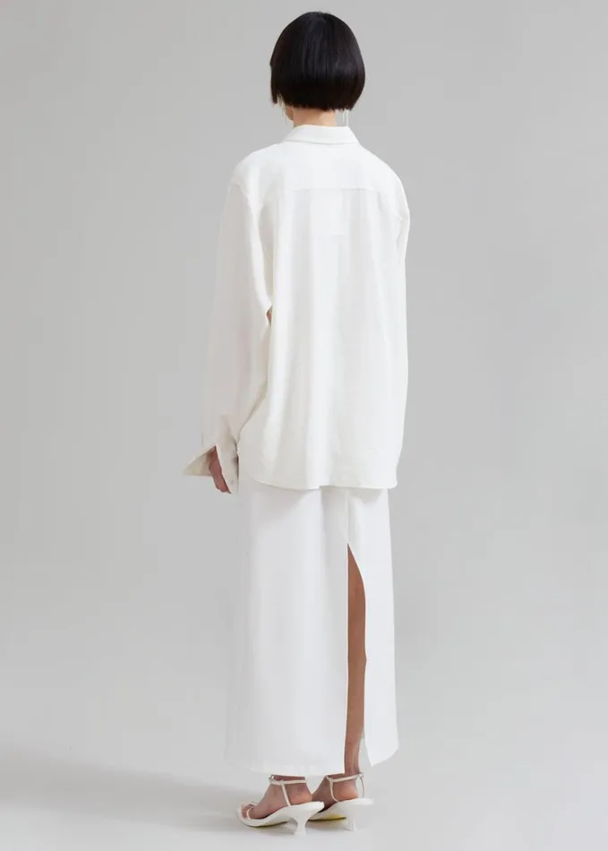 Clothing Women The Frankie Shop Lotta Fluid Shirt 8211 Off White