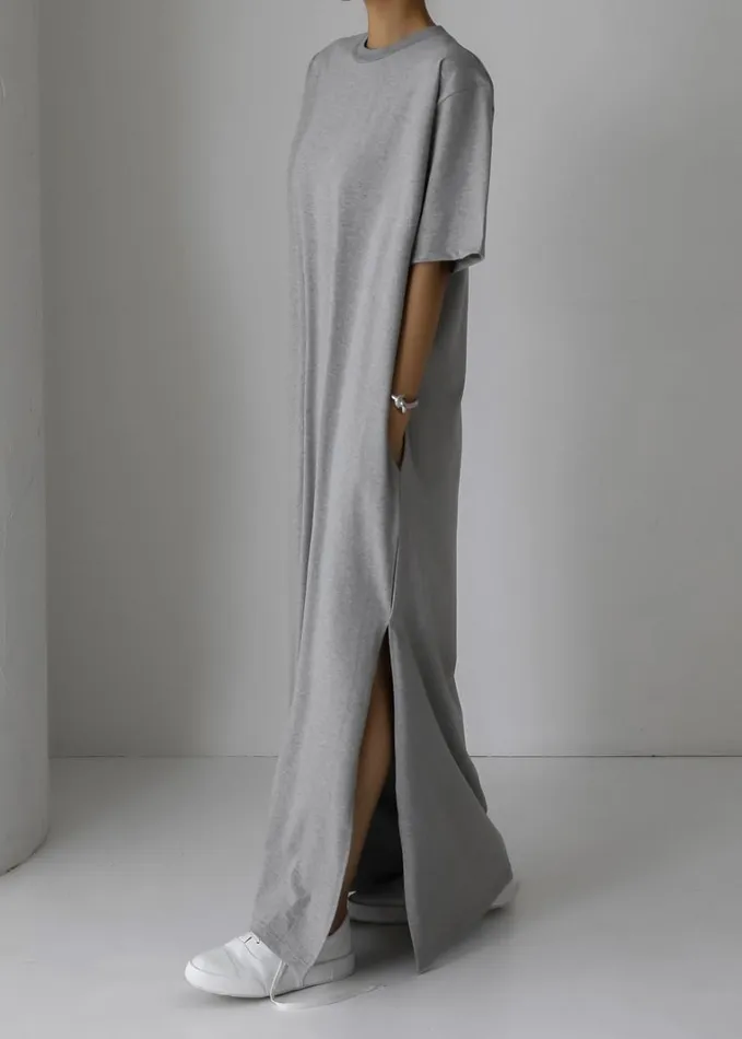 Clothing Women The Frankie Shop Lou Oversized Tee Dress 8211 Heather Grey