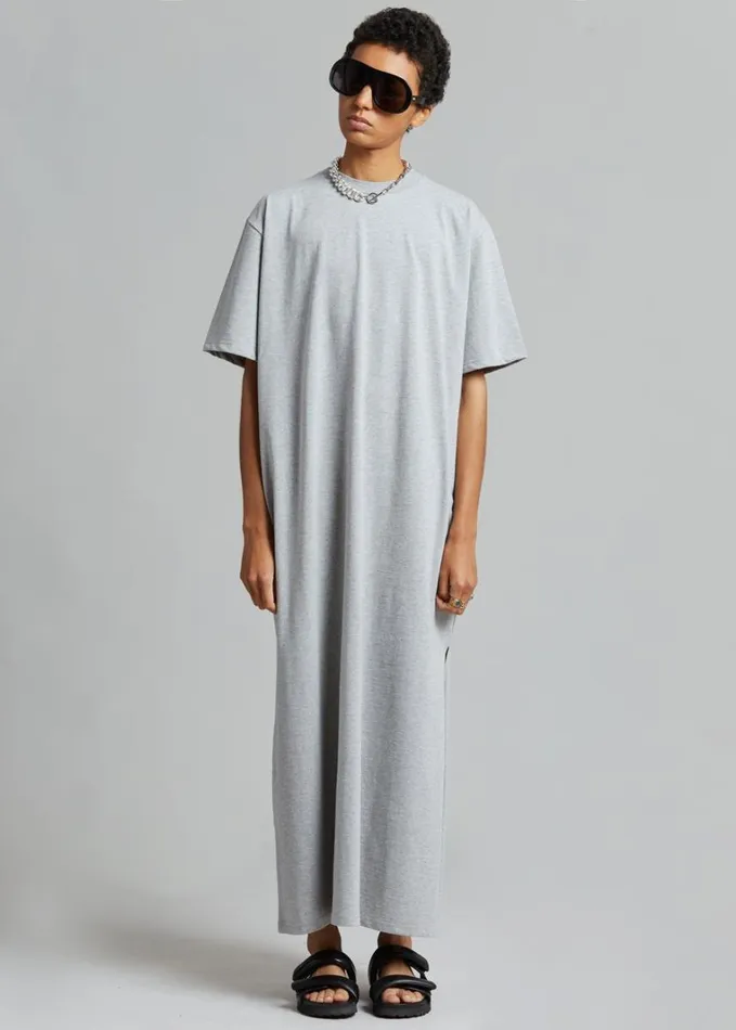 Clothing Women The Frankie Shop Lou Oversized Tee Dress 8211 Heather Grey