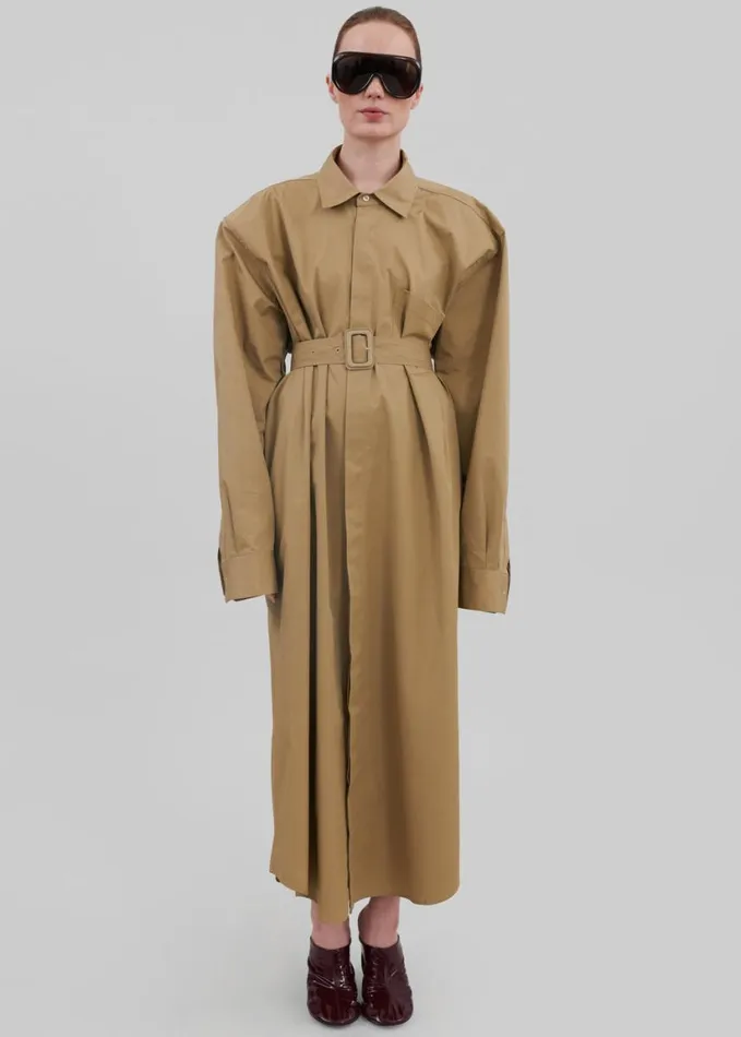 Clothing Women The Frankie Shop Louisa Trench Dress 8211 Camel