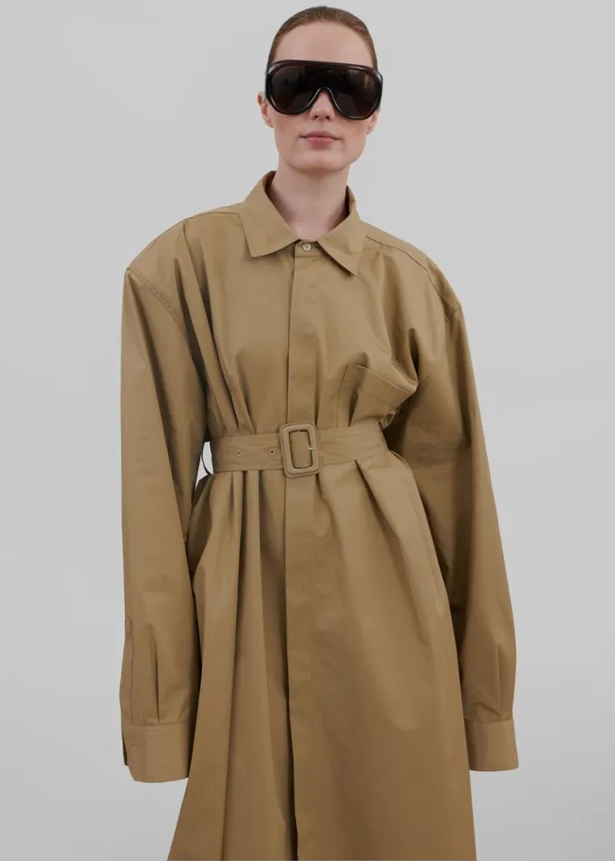 Clothing Women The Frankie Shop Louisa Trench Dress 8211 Camel