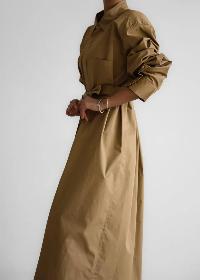 Clothing Women The Frankie Shop Louisa Trench Dress 8211 Camel