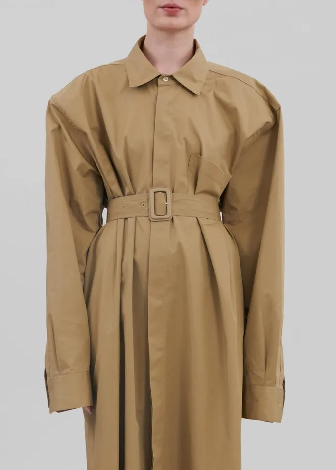 Clothing Women The Frankie Shop Louisa Trench Dress 8211 Camel