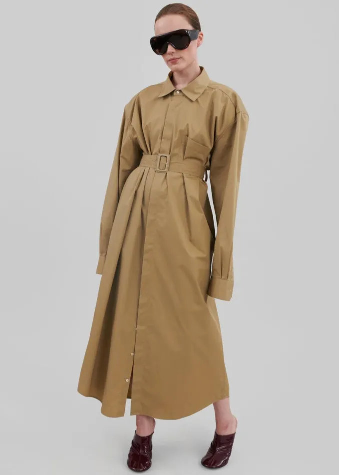 Clothing Women The Frankie Shop Louisa Trench Dress 8211 Camel