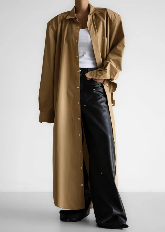Clothing Women The Frankie Shop Louisa Trench Dress 8211 Camel