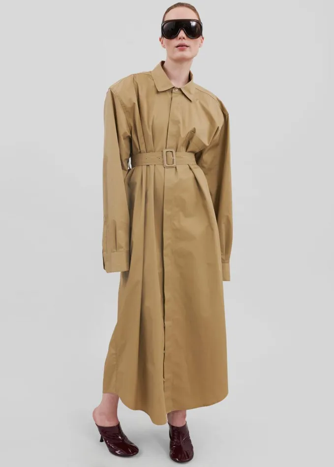 Clothing Women The Frankie Shop Louisa Trench Dress 8211 Camel