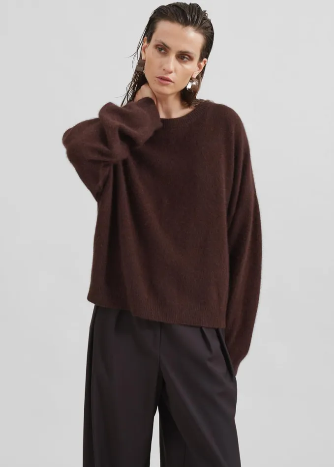 Clothing Women The Frankie Shop Loulou Studio Ropo Sweater 8211 Choco