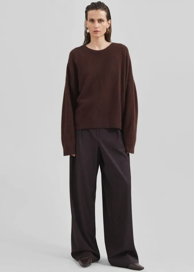 Clothing Women The Frankie Shop Loulou Studio Ropo Sweater 8211 Choco