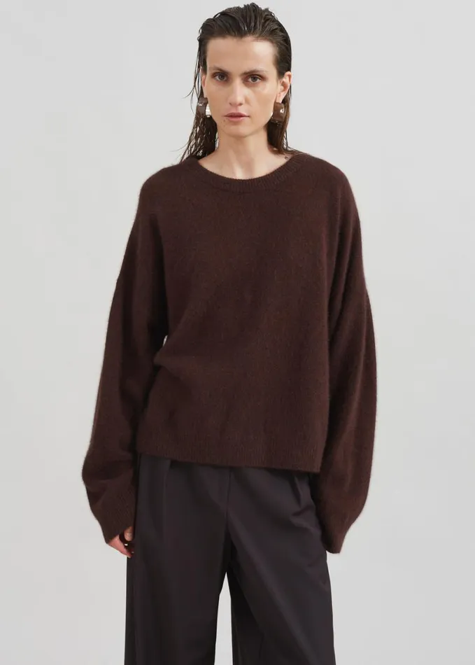 Clothing Women The Frankie Shop Loulou Studio Ropo Sweater 8211 Choco