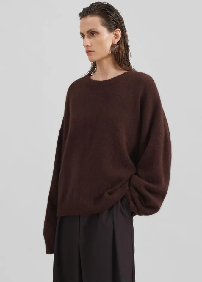 Clothing Women The Frankie Shop Loulou Studio Ropo Sweater 8211 Choco