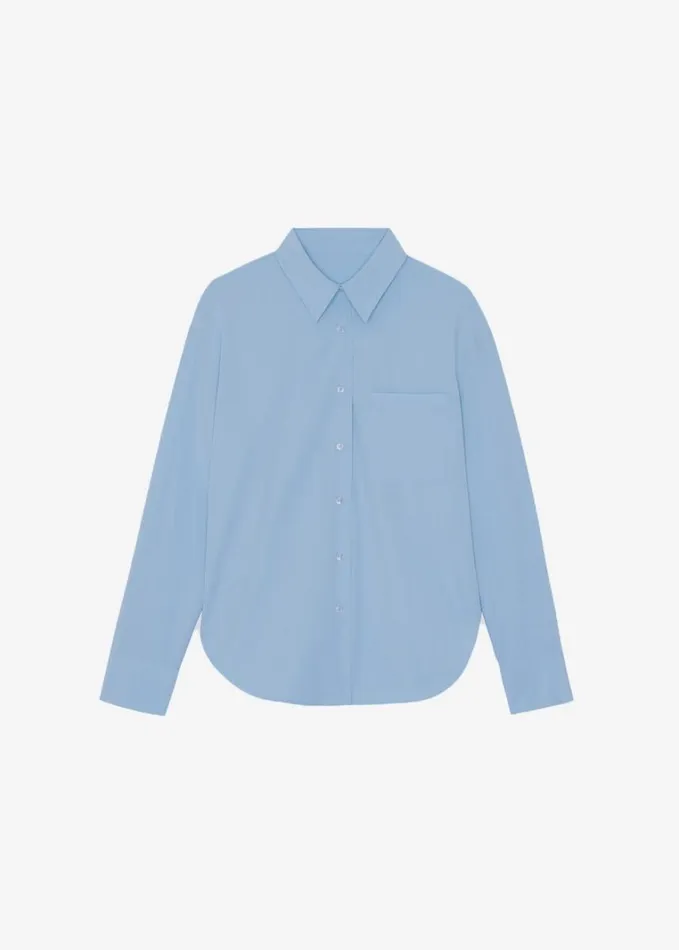 Clothing Women The Frankie Shop Lui Organic Cotton Shirt 8211 Blue