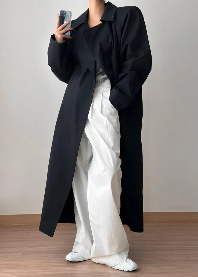 Clothing Women The Frankie Shop Marisol Box Shoulder Trench 8211 Black