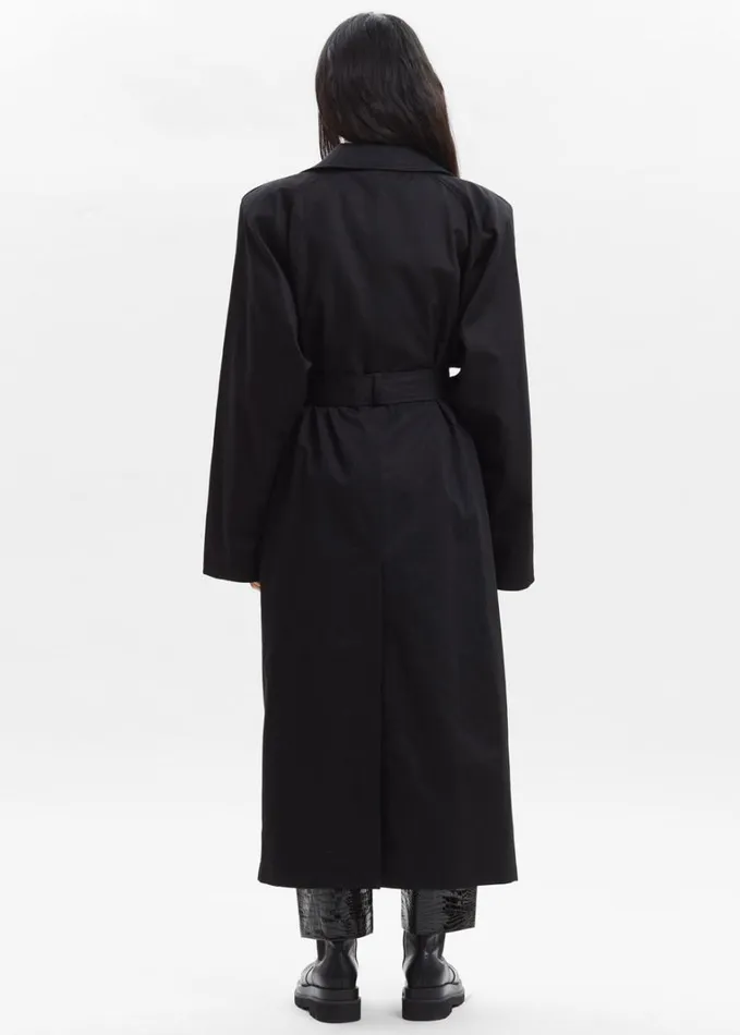 Clothing Women The Frankie Shop Marisol Box Shoulder Trench 8211 Black