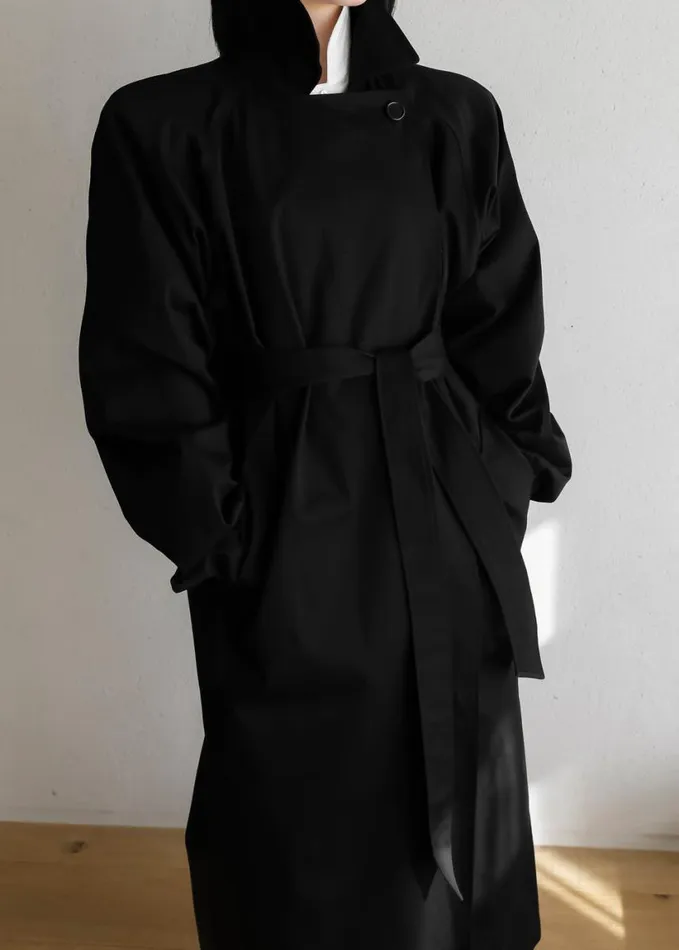 Clothing Women The Frankie Shop Marisol Box Shoulder Trench 8211 Black