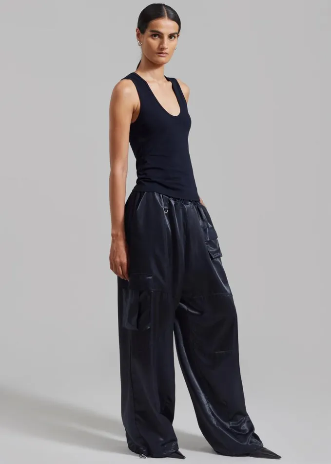 Clothing Women The Frankie Shop Matteau Deep U Tank 8211 Navy
