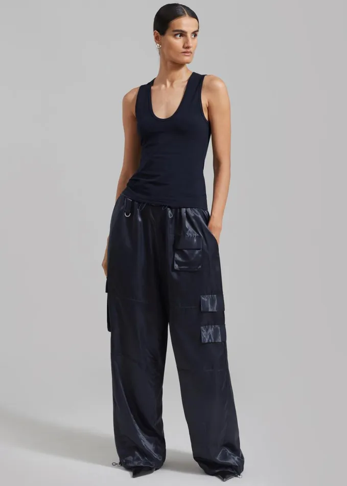 Clothing Women The Frankie Shop Matteau Deep U Tank 8211 Navy