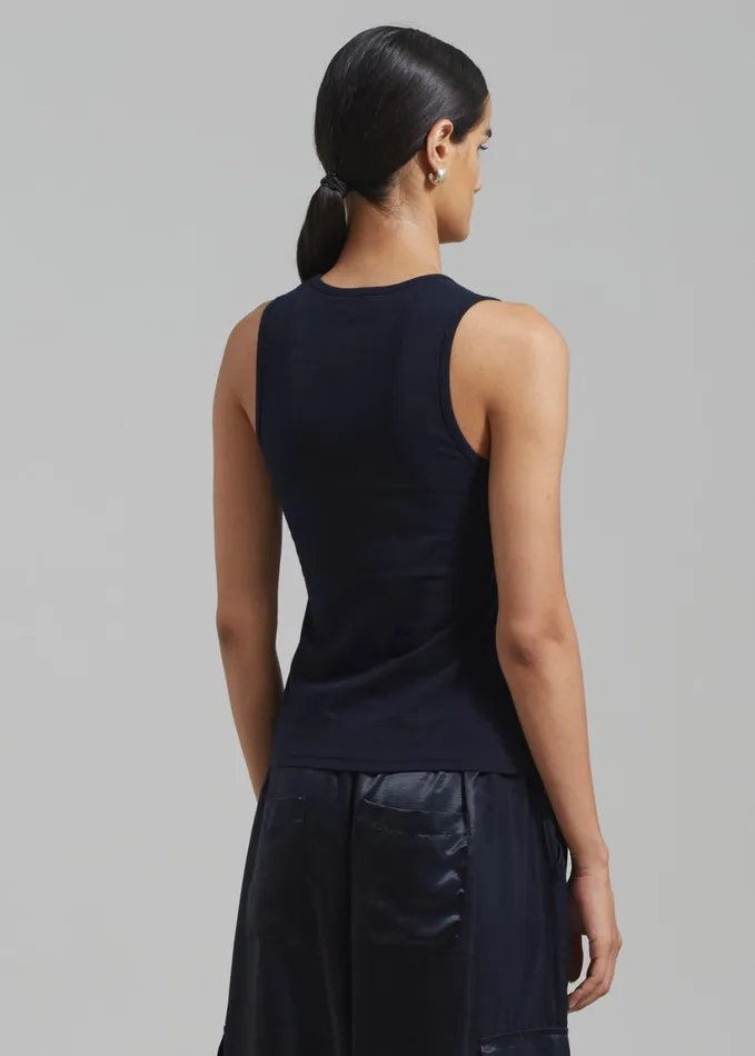 Clothing Women The Frankie Shop Matteau Deep U Tank 8211 Navy