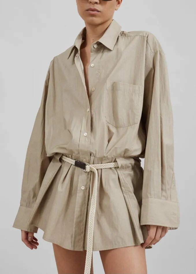 Clothing Women The Frankie Shop Matty Belted Dress 8211 Beige