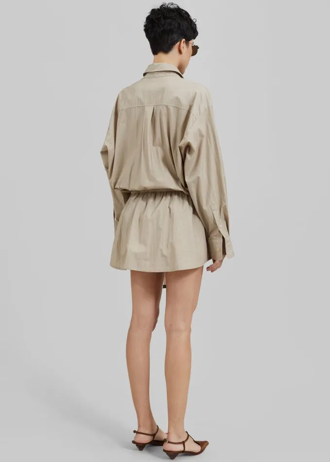 Clothing Women The Frankie Shop Matty Belted Dress 8211 Beige