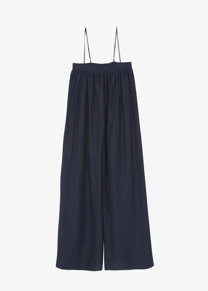 Clothing Women The Frankie Shop Maude Gathered Silk Jumpsuit 8211 Navy