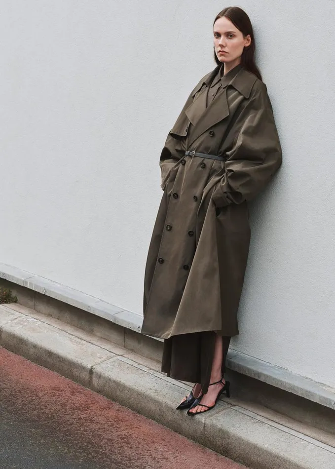 Clothing Women The Frankie Shop Mavis Oversized Trench 8211 Khaki