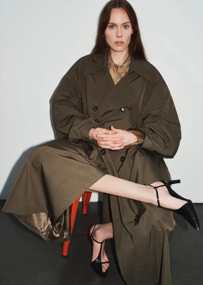 Clothing Women The Frankie Shop Mavis Oversized Trench 8211 Khaki