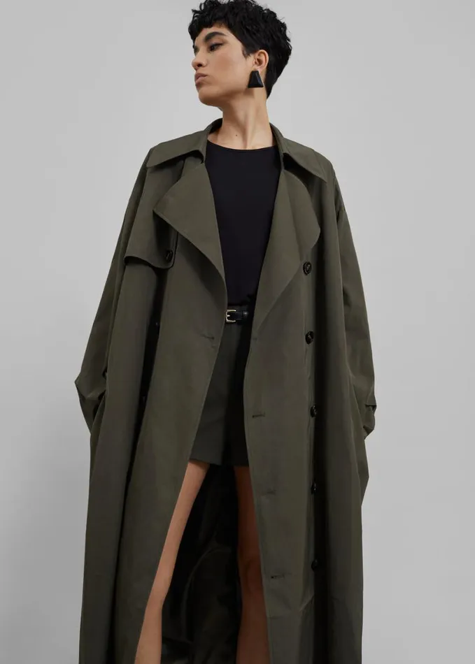 Clothing Women The Frankie Shop Mavis Oversized Trench 8211 Khaki