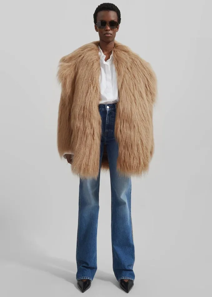 Clothing Women The Frankie Shop Miley Faux Fur Jacket 8211 Camel