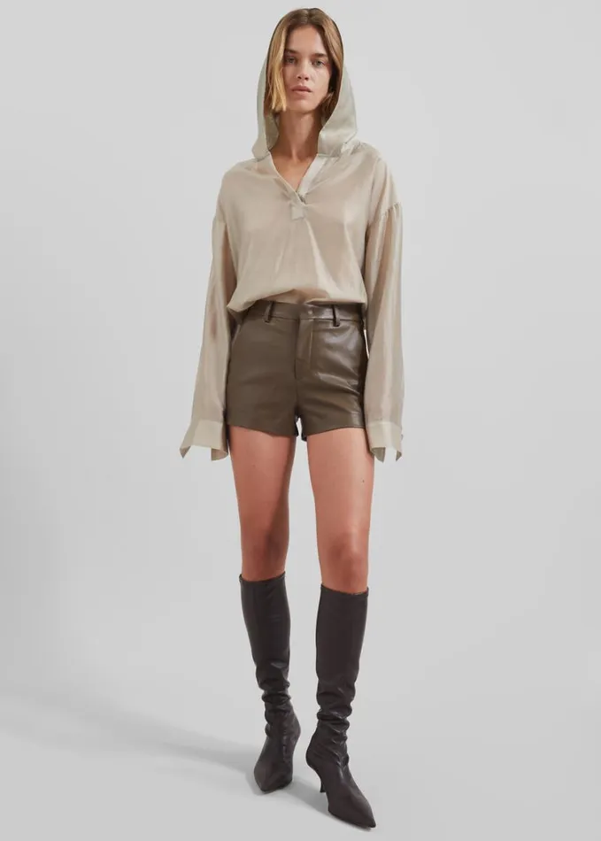 Clothing Women The Frankie Shop Moraine Hooded Blouse 8211 Beige