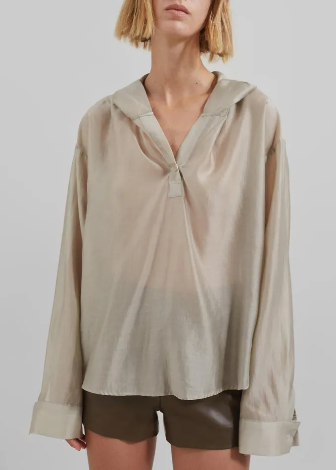 Clothing Women The Frankie Shop Moraine Hooded Blouse 8211 Beige
