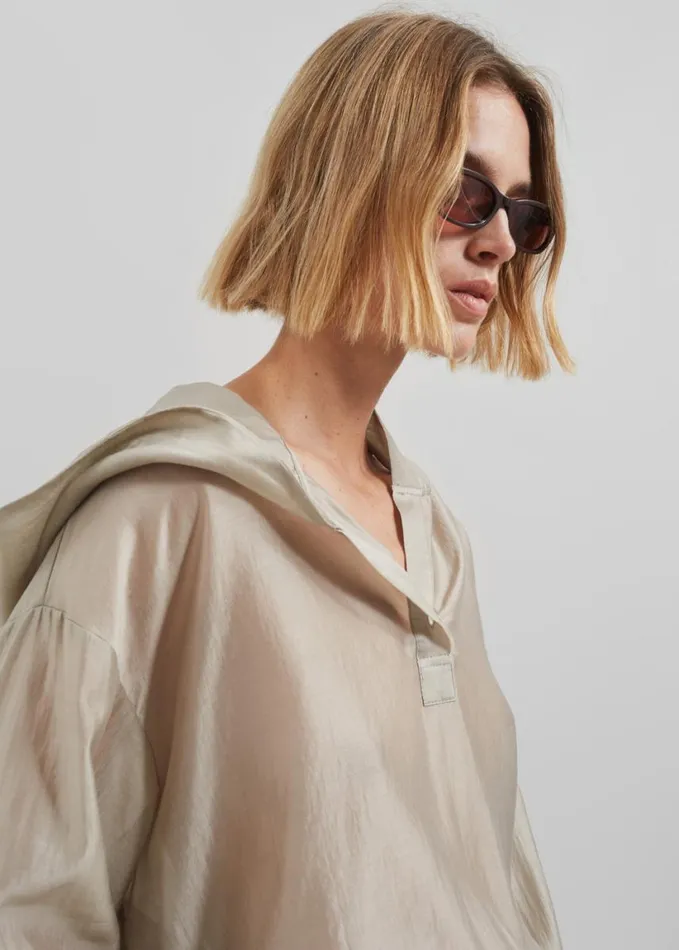 Clothing Women The Frankie Shop Moraine Hooded Blouse 8211 Beige