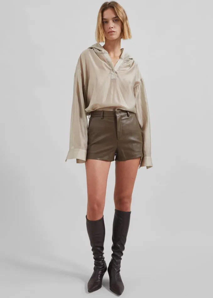 Clothing Women The Frankie Shop Moraine Hooded Blouse 8211 Beige