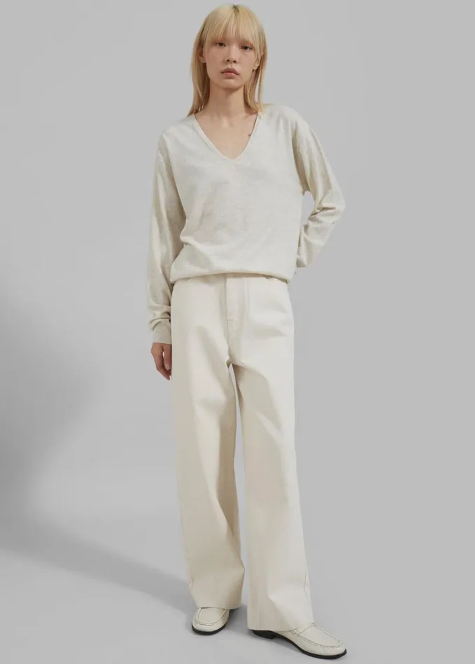Clothing Women The Frankie Shop Mya Jeans 8211 Cream