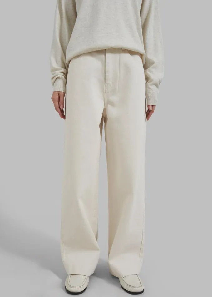 Clothing Women The Frankie Shop Mya Jeans 8211 Cream