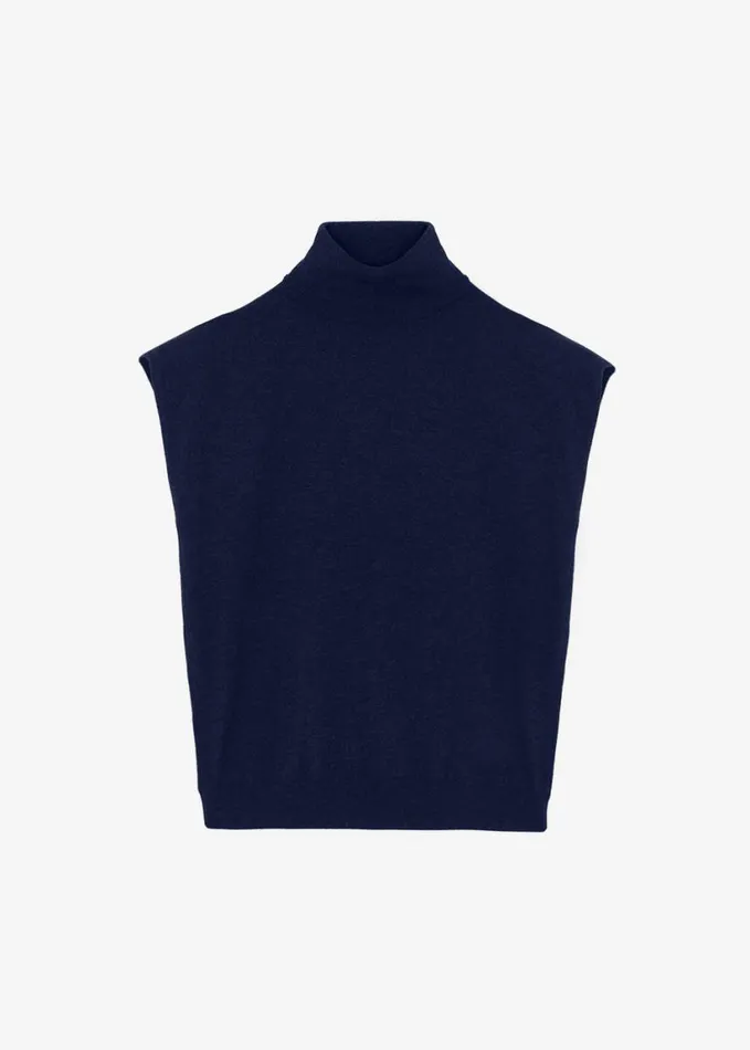 Clothing Women The Frankie Shop Nadia Thin Padded Sleeveless Turtleneck 8211 Navy