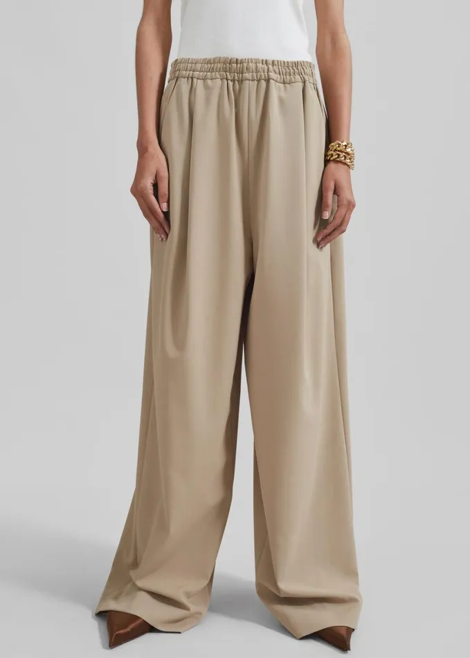 Clothing Women The Frankie Shop Neva Wide Trousers 8211 Beige