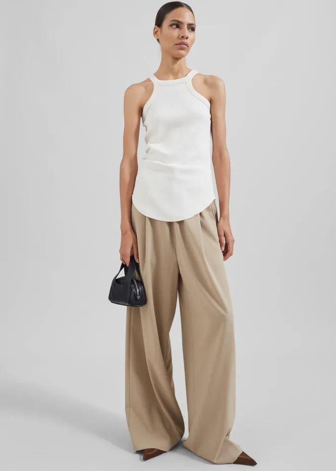 Clothing Women The Frankie Shop Neva Wide Trousers 8211 Beige
