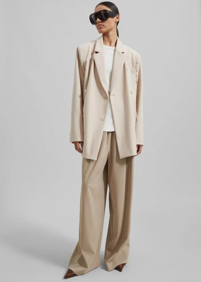Clothing Women The Frankie Shop Neva Wide Trousers 8211 Beige