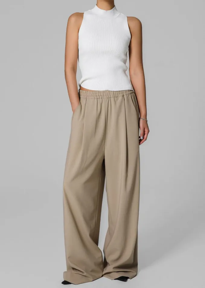 Clothing Women The Frankie Shop Neva Wide Trousers 8211 Beige