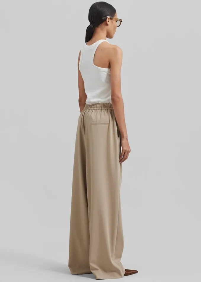 Clothing Women The Frankie Shop Neva Wide Trousers 8211 Beige