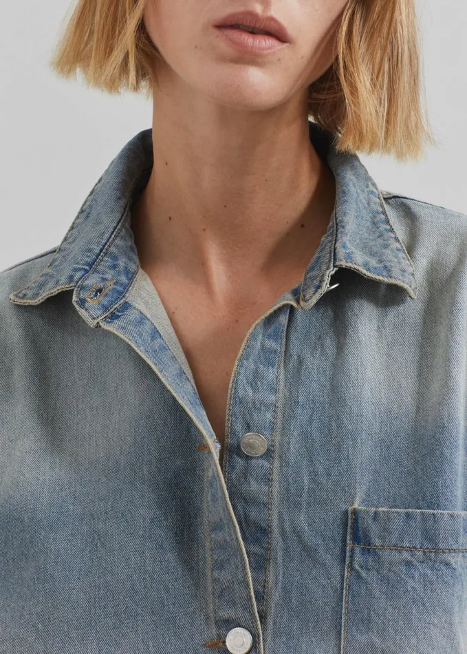 Clothing Women The Frankie Shop Nevada Denim Shirt 8211 Light Wash
